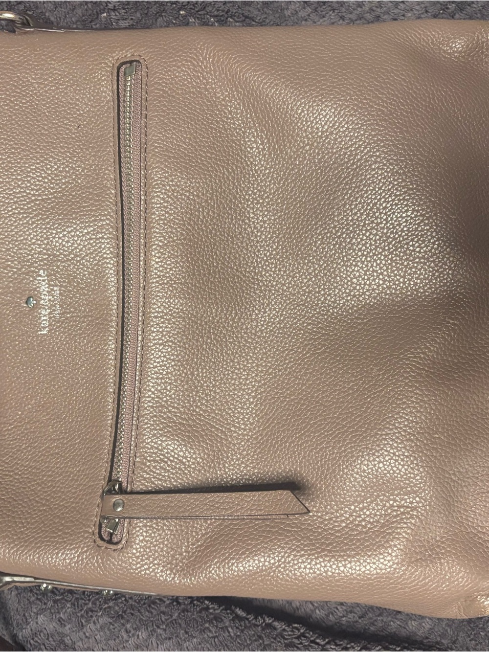 kate spade Pebbled Leather Shoulder Bag in Taupe